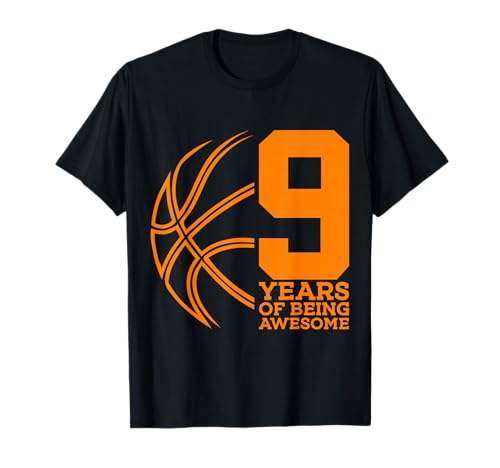 9 YEARS OF BEING AWESOME BASKETBALL 9TH BIRTHDAY T-Shirt