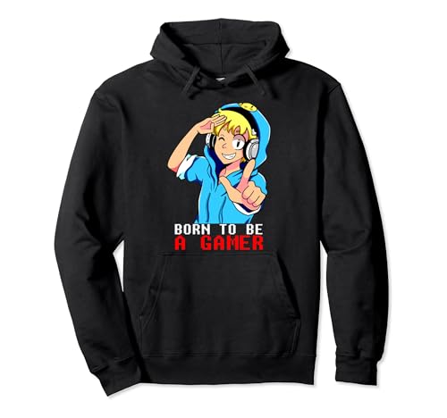 Born To Be A Gamer Tee Gaming Kids Boy Perfect Gaming Lover Felpa con Cappuccio