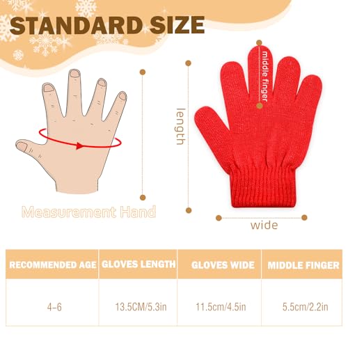 Image of ONESING 12 Pairs Kids Gloves - Warm Knitted Winter Gloves Bulk for Girls Boys | Children Gloves Designed for Cold Weather