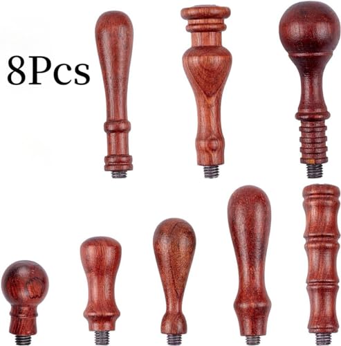 CRASPIRE 8Pcs Wax Seal Stamp Handle Only Wood Handle Replacement for Vintage Wax Sealing Stamps Removable 7mm Diameter Copper Head Envelopes Wine Packages Greeting Cards Wedding -  DIY-CP0003-04-US15