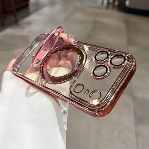 Coque transparente rose iPhone 16, 15, 14, 13, 12 Pro Max antichoc