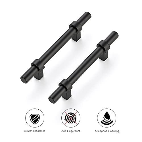 Image of Ravinte 20 Pack 6 Inch Cabinet Pulls Matte Black Kitchen Cabinet Hardware Cupboard Handles with Square Base 6 inch Length,3.5 inch Hole Center