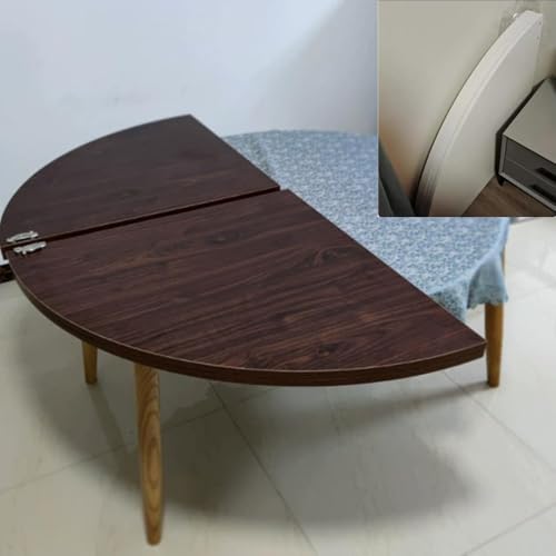 Table à manger pliable et modulable 119-200 cm gain de place en teck - 3