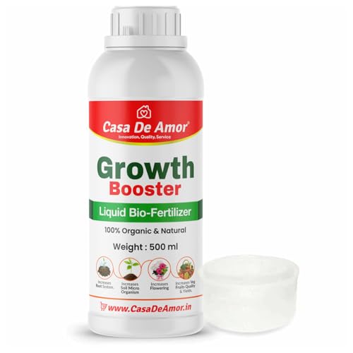 Casa De Amor Growth Booster Liquid Fertilizer, Organic Plant Tonic for Faster Growth and Healthier Plants, Indoor and Outdoor Use | 500 ml