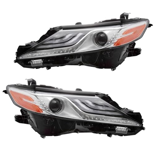 Image of TRQ 2 Piece Headlight Assembly Set Driver & Passenger Side Compatible with 2019-2024 Toyota Camry XLE Hybrid XLE Without Adaptive Headlights TO2502278 TO2503278