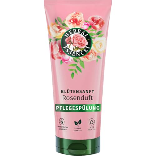 Herbal Essences Acondicionador con aroma a rosa, 250 ml, desde cabello opaco hasta cabello sedoso y brillante, con esencia de rosa, ingredientes de origen natural, vegano