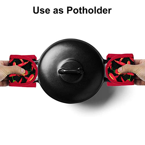 Evoio Hot Handle Holder, Cast Iron Skillet Handle Covers, Non-Slip Machine Washable Pot Holder Sleeves for Kitchen, BBQ and Baking (4-Pack Black) - Thumbnail 4