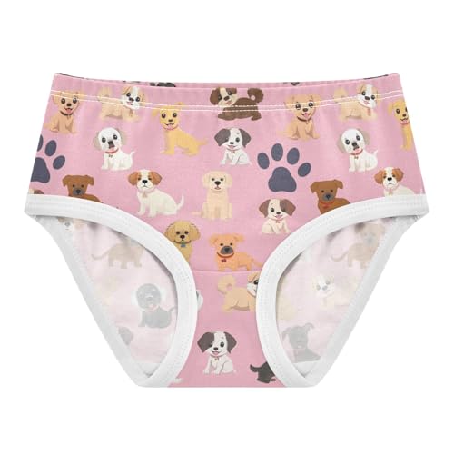 J JOYSAY Cute Puppies Dogs Pink Girls' Underwear Cotton Little Girls Briefs