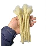 YONNA Human Hair Microlocks Sisterlocks Dreadlocks Extensions 20Locs Full Handmade (Width 0.4cm) 14inch Natual Black #1B