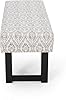 LKHKK Charming Boho Fabric Bench to Your Living Space, Black Print Design, Entryways or Bedrooms #5