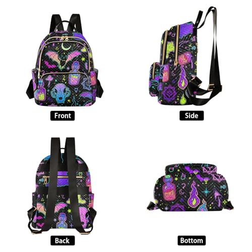 Image of ALAZA Moon Stars Witchery Small Backpack Purse for Women Travel Bag Fashion Daypack Back Pack Shoulder Bag
