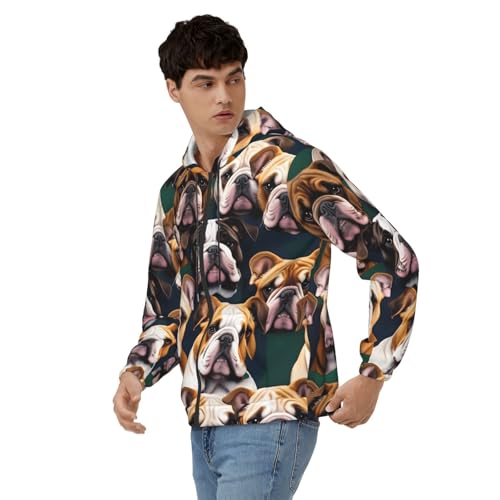 Sweat à capuche bouledogue anglais pull de voyage confortable homme