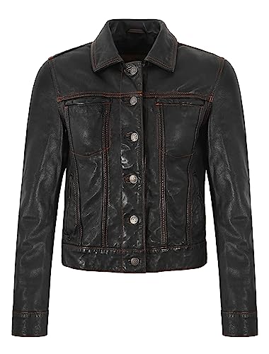 Veste en cuir WAX femme style western denim chic et finitions premium 6771
