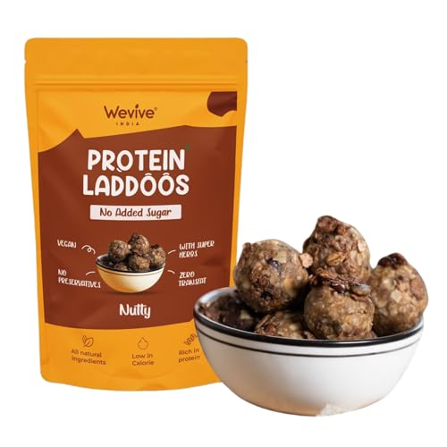 Wevive India Protein LADDOOS with Calming Herbs (Nutty) (Pack of 18 Ladoos(270g)) (B0BV3XXD6R) Amazon Price History, Amazon Price Tracker