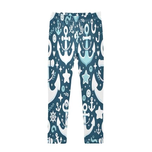 Bolaz Toddler Girls Leggings Printed Yoga Pants Leggings Blue White Spear for Kids