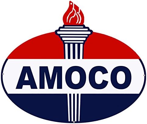Garage Art Signs Amoco Laser Cut Out Reproducción Motor Oil Metal Sign 18"x23.5"