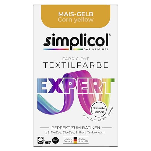 Simplicol Teinture Textile Expert pour créatifs, Simples, Jaune maïs 1701 Machine à Laver ou Teinture Manuelle