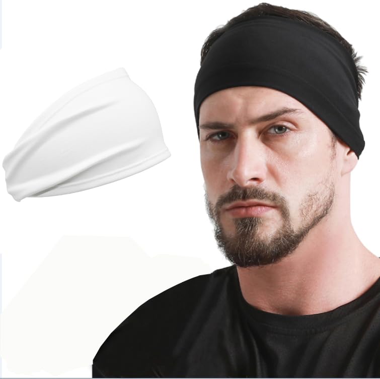 Image of DEMIL Mens Running Headband,1 Pack or 3Pack,Stretchy Moisture Wicking Workout Sweatband,for Football,Runing,Tennis,Cycling,Fitness Unisex Sports Hairband