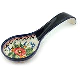Polish Pottery Spoon Rest 12-inch Spring Splendor UNIKAT