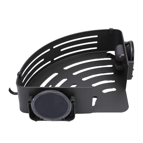 Étagère de douche d'angle à ventouse en aluminium gris - 4