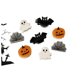 Mini Halloween Hair Claw Clips for Girls Pumpkin Ghost Bat Spider Web Designs Hair Clips Cute Halloween Hair Accessories