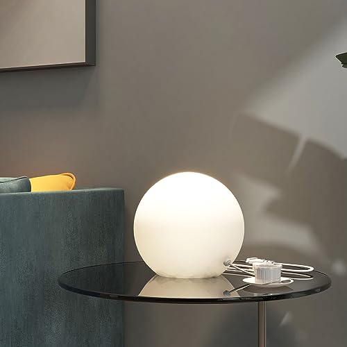 Rokinii Casa 6 Inch Ball Table Lamp with Glass Shade Ball Light Bookshelf Lamp for Bedroom Dorm Office and Bedroom Bookshelf Reading Decoration Without Bulb