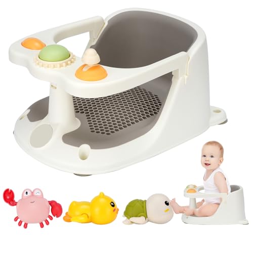 Baby Bath Seat 6 Months+ Child Bath Tub Non-Slip Baby Bath Chair with Toys