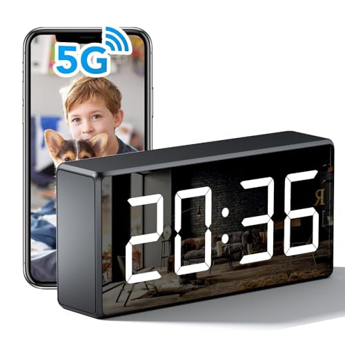 USBRMT 4K WiFi Camera Clock 5G Indoor Security Nanny Cam for Baby Monitor, Dog with Motion...