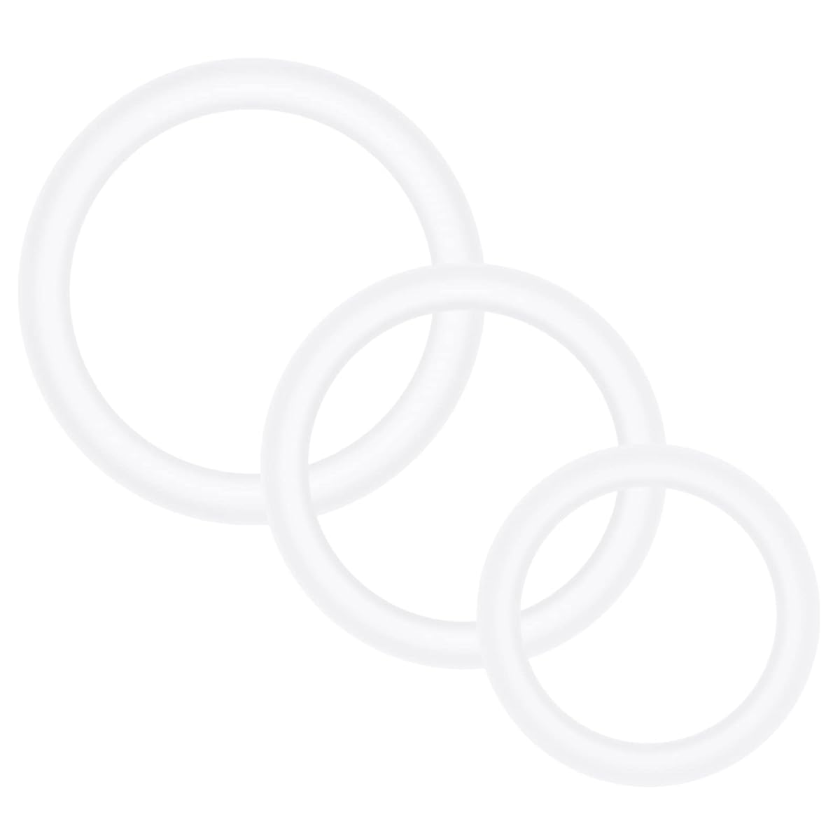 Ninonly ペニスリング コックリング リング 3点セット 3種類の内径 高弾力 シリコン製 男性用（白い）