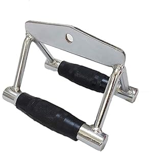 Cable Machine Handle Attachments, Deluxe Double D Handle with Rubber Handgrips Rowing Machine Handle Set Pull Down Exercise Handles