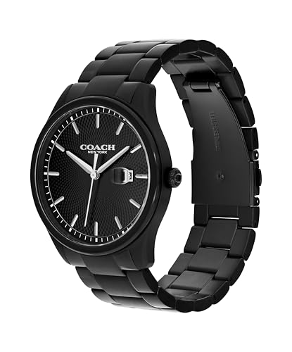 Image of COACH Men's Oliver 3H Quartz Watch, 41mm Case Size, Stainless Steel Bracelet, Date Display, Classic for Every Day - Gift for Him