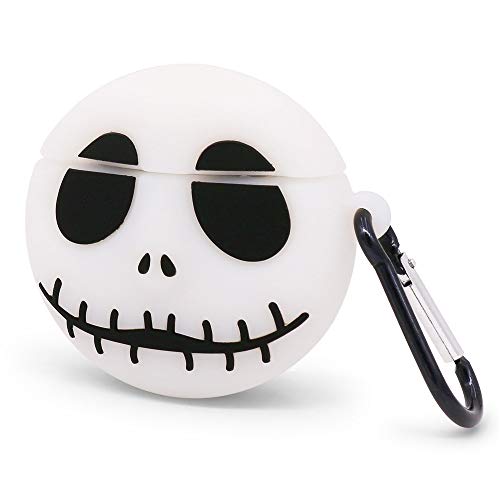 Yonocosta Cute Airpods Case, Airpods 2 Case, Cool Funny Noctilucent White Skull Shaped Full Protection Shockproof Soft Silicone Charging Case Cover Skin With Keychain For Airpods 1&2 #TOP3