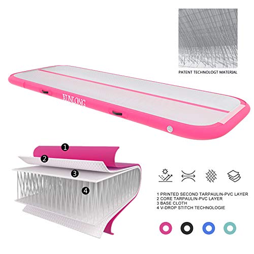 Xunlong Air Mat Tumblem 4/8 Inchs Thickness Inflatable Gymnastics Training Mat 10Ft/13Ft/16Ft/20Ft With Electric Air Pump For Cheerleading/Training/Water Fun/Park/Home Use #TOP3