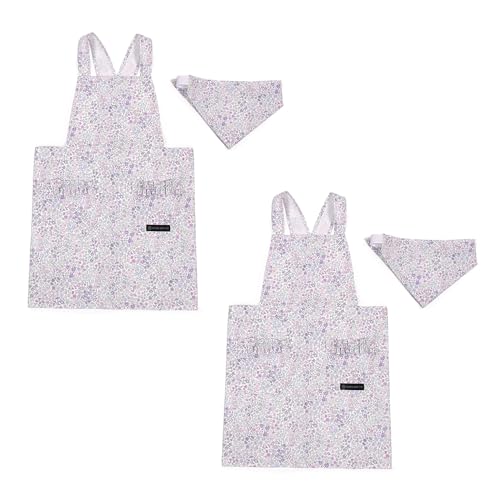 COLORFUL CANDY STYLE バッククロス子どもエプロン(100〜120cm) フローラルミスト 2枚セット 女の子 かわいい 子供用 子供 こども エプロン 三角巾 セット キッズエプロン 子供用 幼児 小学生 可愛い かわいい おしゃれ 小