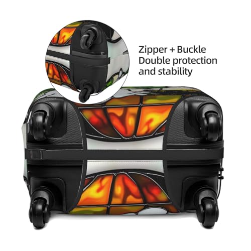 Cute Ghost Black Cat Green Plant Elastic Travel Luggage Covers Dustproof Scratch-Resistant Suitcase Protector Fit 22-24 Inch2