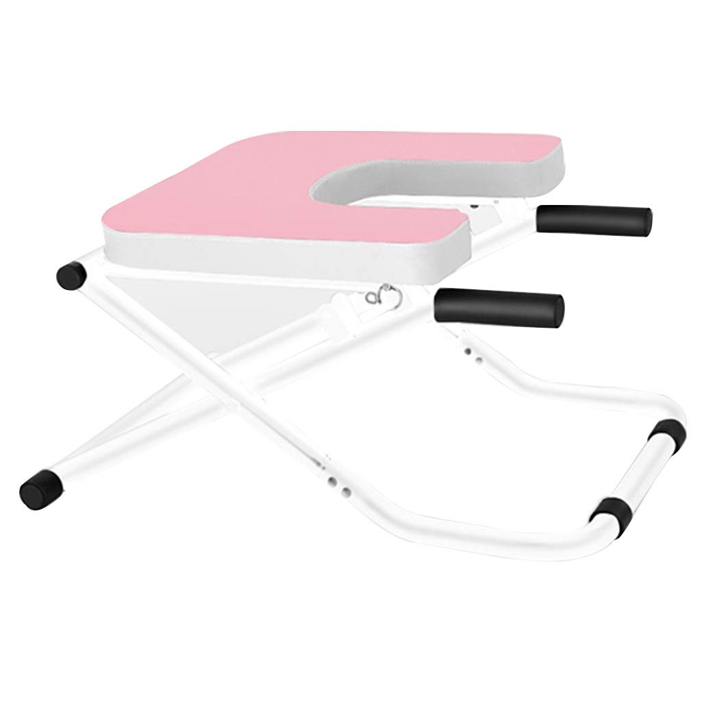 Schwerkrafttrainer Klappbarer Yoga Handstand Stuhl, Multifunktions-Fitness Ideal Stuhl, Yoga Kopfstand Bankständer, Tragfähigkeit 150 KG (Color : Pink, Size : 48.5 * 38.5 * 36.5cm)