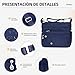 Imagen de DEEVORCA Casual Bolso De Hombro Mujer Moda Bolsos Cruzados Nylon Ligero Impermeable Bolsas De Mensajero Trabajar Fiesta Viajar Simple Bolso Satchel Múltiples Bolsillos Azul