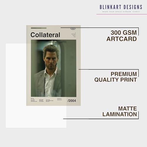 Image of BLINKART Collateral Vintage Movie Poster Frame 8x12 Inch | Premium 300 GSM Paper Wall Print | Mid Century Vintage Film Artwork for Home, Bedroom, Living Room, Office | Framed Photo Decor