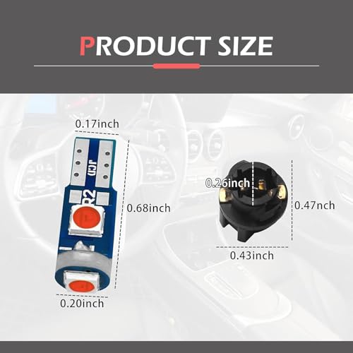 20 unidades bombillas LED T5 para tablero de auto miniatura 2