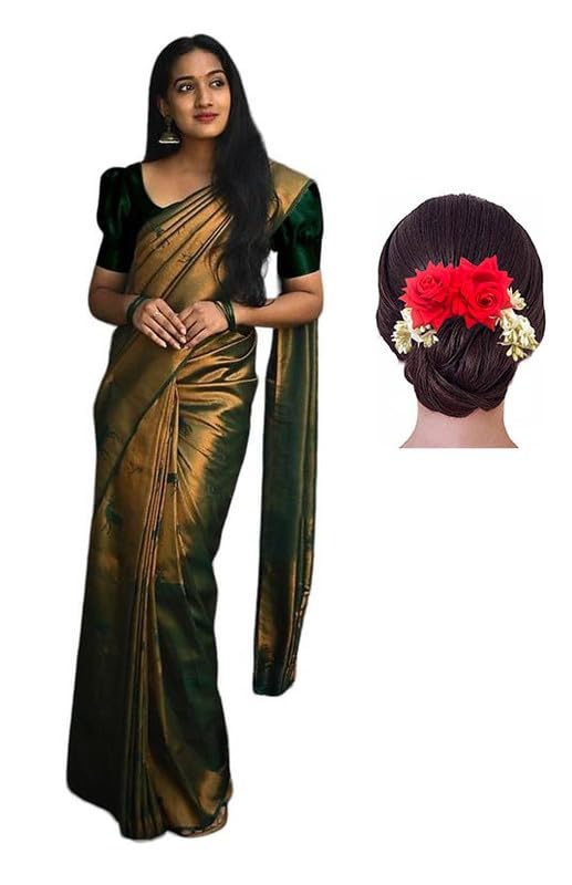 KULIA® Sari ethnique pour femme Robe ethnique Bollywood Saree traditionnel indien Bollywood Saree Party Wear Collection de mariée Accessoires pour femmes...