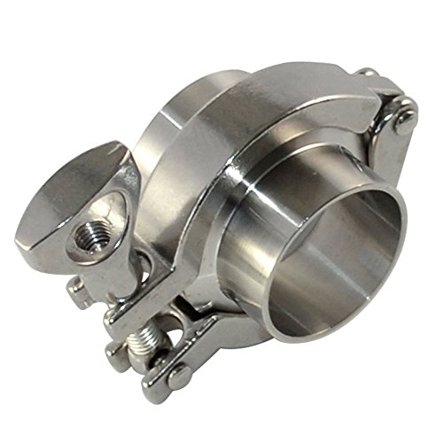 Sus Ss 316 Stainless Steel Tri Clamp Set 2Pcs 51Mm 2" Od Sanitary Weld Ferrule + 2" Tri Clamp + 2" Ptfe Gasket #TOP3