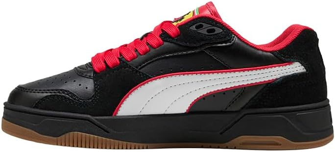 PUMA Kids Boys Rebound Break Low Scuderia Ferrari Lace Up Sneakers Shoes Casual - Black