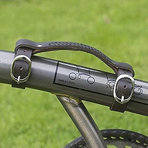 London Craftwork Leather Mini Carry Handle For BROMPTON Handgrip Bike Bicycle Frame Carrying DARK BROWN Cover
