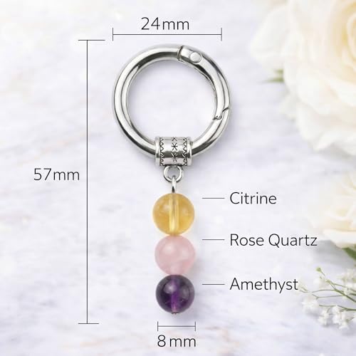Image of Crystal Keychain Gift for New Beginnings, Farewell Coworker Gift, Healing Crystal Keyring, Graduation Gift