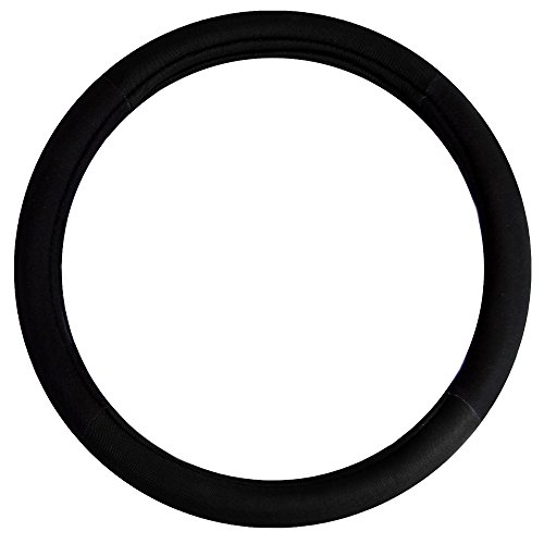 Image of FH Group Universal Fit Modernistic and Seat Belt Pads Combo Set Steering Wheel Cover Fits Most Cars, SUVs Black