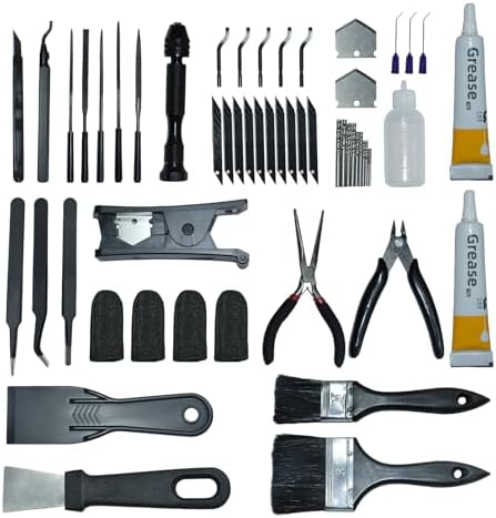 3D Printer Tools Kit, Universal 3D Printer Accessories & Cleaning Kit Includes Deburring Tool, Art Knife, Files, Wire Cutter, Drill, Scraper, Brush for 3D Print Removing, Cleaning, Finishing