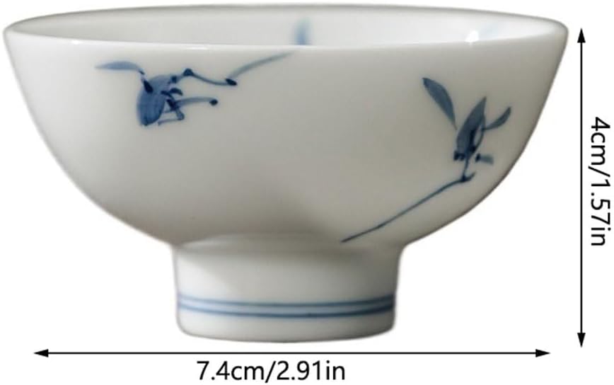 GSOUL Kungfu Tea cup Chinese Hand-painted Butterfly Orchid Tea Cup Home Office Ceramic Single Host Kung Fu Small Tea Cups