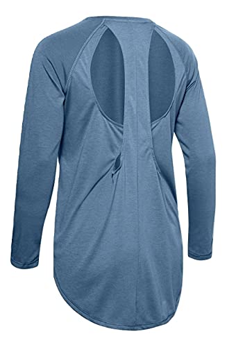 UA Open Back SM Thunder Under Armour t-shirt de sport dos ouvert bleu
