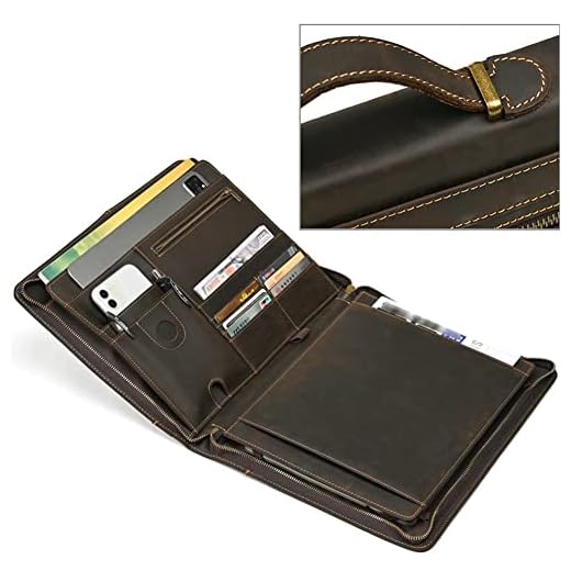 Fichários de couro personalizados para portfólio - pasta de couro genuíno - Organizador de caderno de negócios - Padfólio para homens e mulheres com bloco de notas para iPad Pro de 12,9 polegadas /