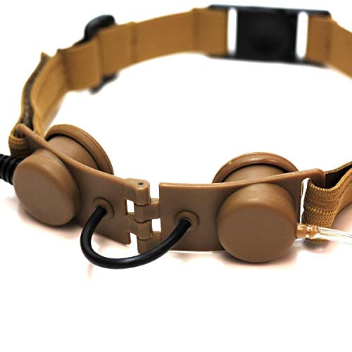 Throat Mic Headset Armorwerx en color bronceado para comunicaciones tacticas 2